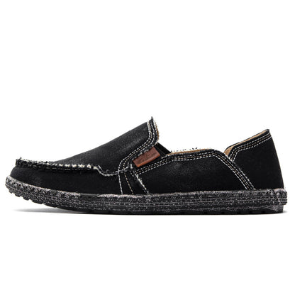 Men's Canvas Slip On Casual Moc Toe Loafers