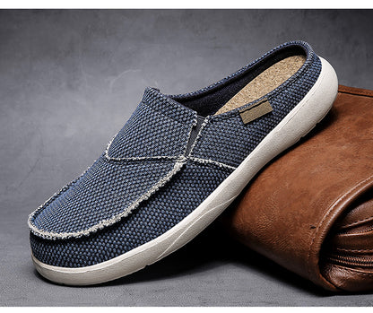 Men's Canvas Slip On Backless Mule Casual Loafers