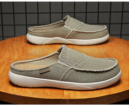 Men's Canvas Slip On Backless Mule Casual Loafers
