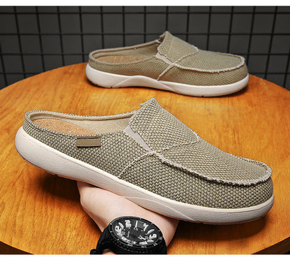 Men's Canvas Slip On Backless Mule Casual Loafers
