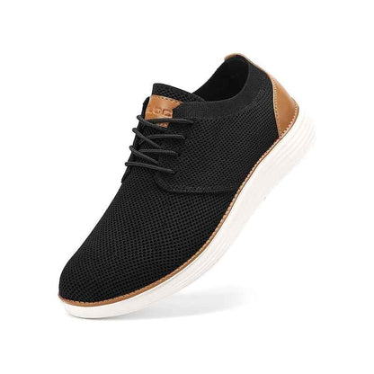 VILOCY Men's Lace Up Dress Sneakers Business Oxfords Casual Walking Shoes In Black