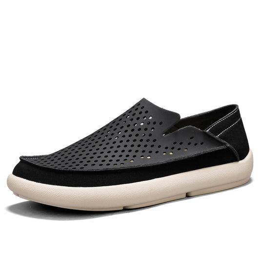 Men's Perforated Slip On Breathable Leather Loafers
