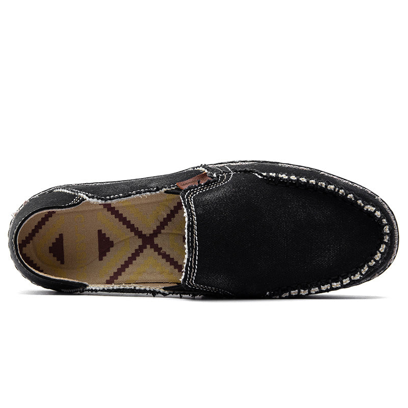 Men's Canvas Slip On Casual Moc Toe Loafers