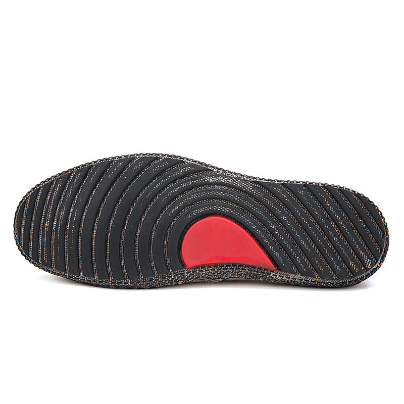 Men's Color Block Vintage Canvas Slip On Casual Loafers