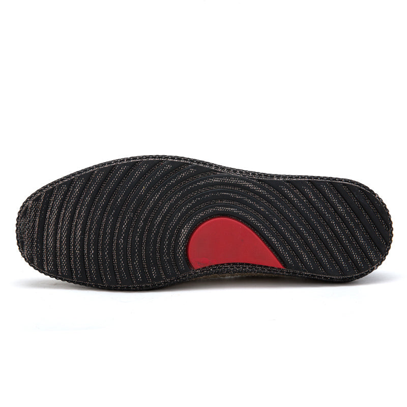 Men's Vintage Perforated Canvas Slip On Casual Loafers
