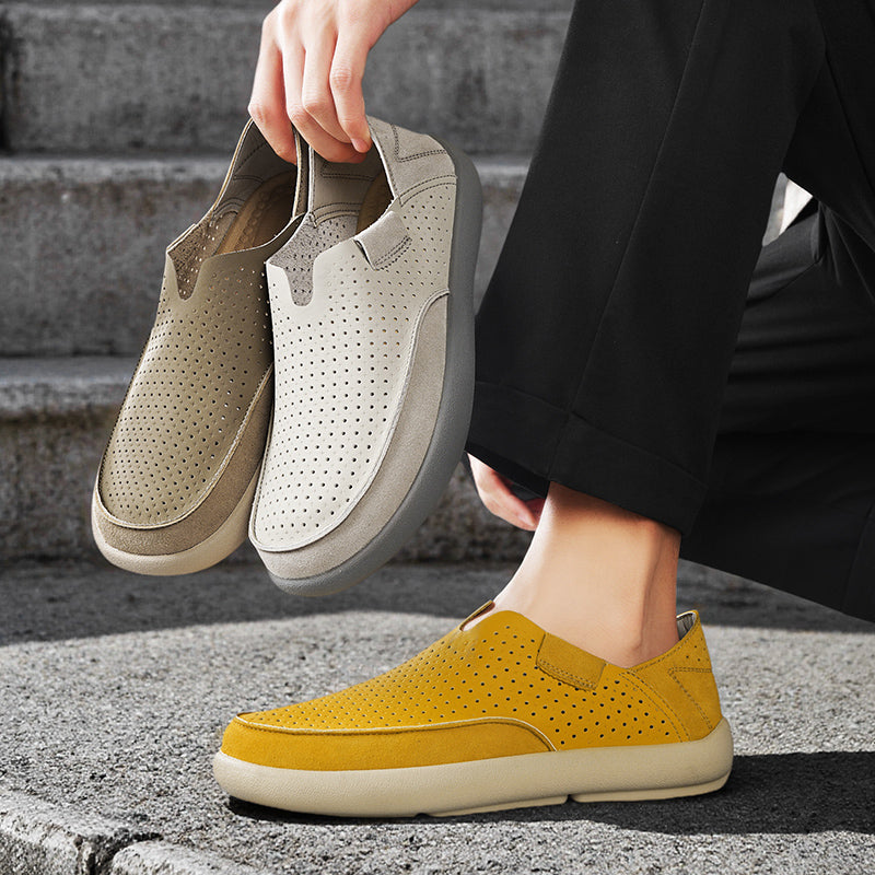 Mens Perforated Slip On Casual Loafers