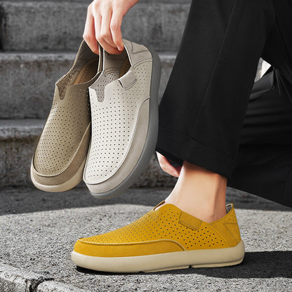 Mens Perforated Slip On Casual Loafers