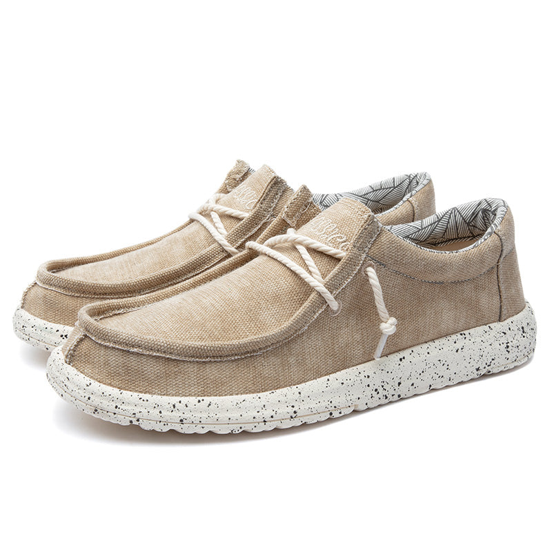 Men's Lace Up Canvas Casual Lightweight Boat Loafers