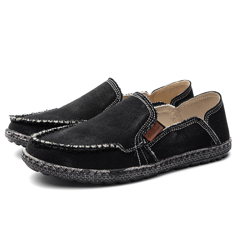 Men's Canvas Slip On Casual Moc Toe Loafers