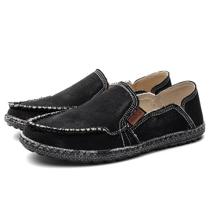 Men's Canvas Slip On Casual Moc Toe Loafers