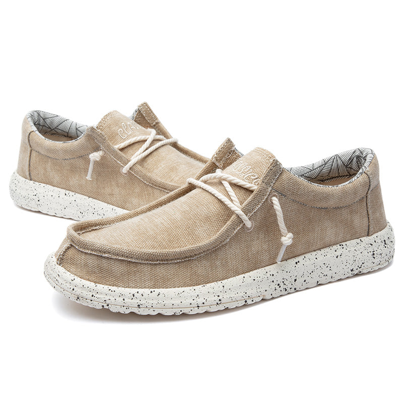 Men's Lace Up Canvas Casual Lightweight Boat Loafers