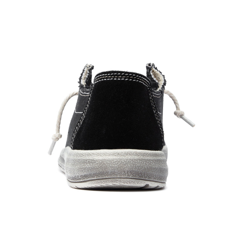 Men's Lace Up Vintage Canvas Slip On Casual Boat Loafers