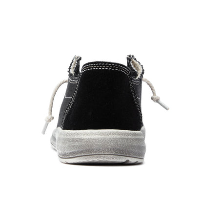 Men's Lace Up Vintage Canvas Slip On Casual Boat Loafers