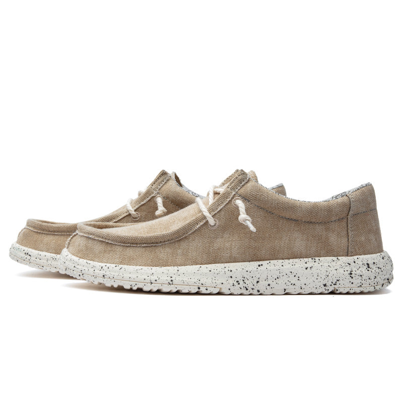 Men's Lace Up Canvas Casual Lightweight Boat Loafers