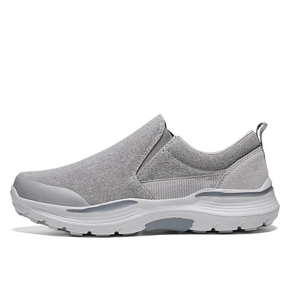 Vilocy Men's Canvas Slip On Platform Walking Shoes In Grey