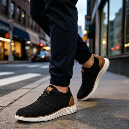 Men's Lace Up Dress Sneakers Business Oxfords Casual Walking Shoes