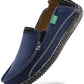 Men's Slip on Deck Shoes Canvas Loafer Vintage Flat Boat Shoes