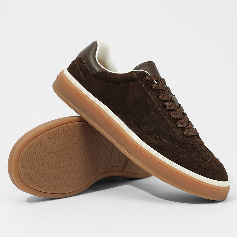 Mens Suede Leather Low‑Top Casual Trainer Sneakers