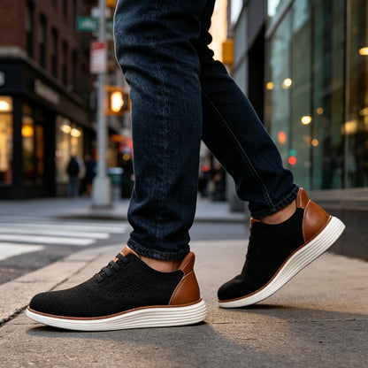 Men's Knit Hands Free Slip-On Casual Business Oxford Shoes