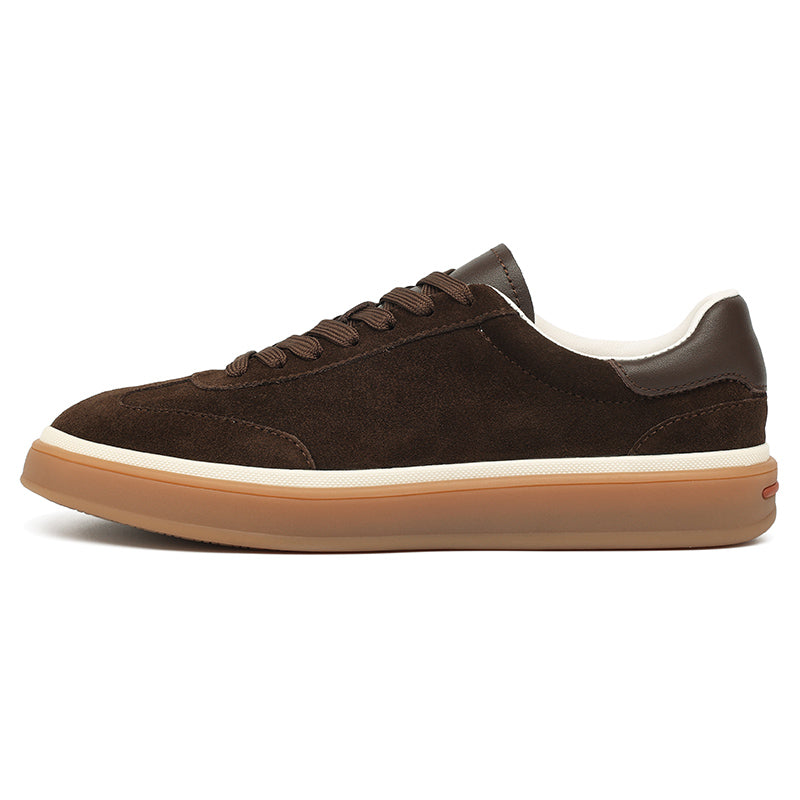Mens Suede Leather Low‑Top Casual Trainer Sneakers