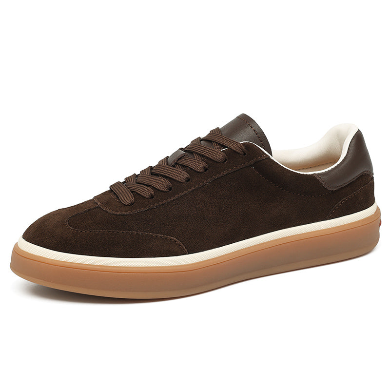 Mens Suede Leather Low‑Top Casual Trainer Sneakers