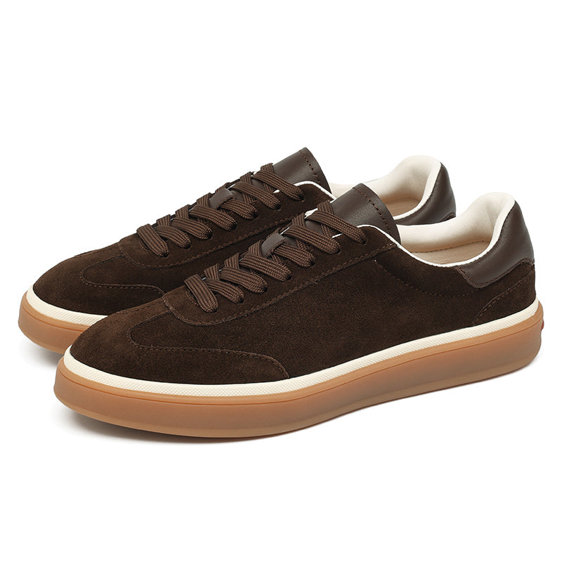 Mens Suede Leather Low‑Top Casual Trainer Sneakers