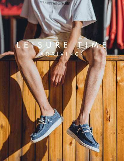 Men's Lace Up Canvas Casual Lightweight Boat Loafers