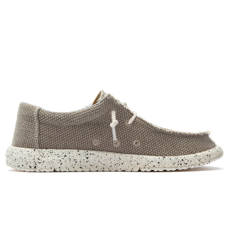 Men's Lace Up Raw Edge Linen Canvas Slip On Casual Boat Loafers