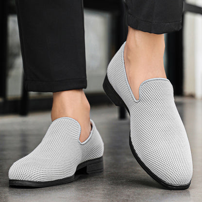 VILOCY Men's Breathable Knit Mesh Slip On Casual Loafers Shoes