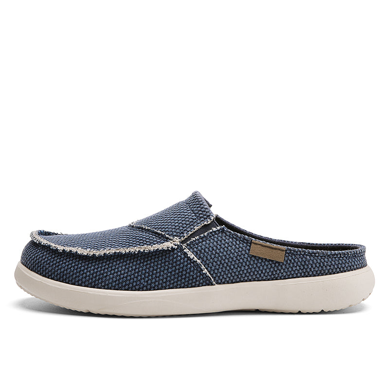 Men's Canvas Slip On Backless Mule Casual Loafers