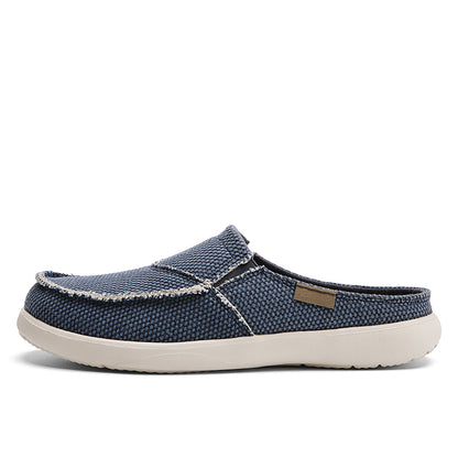 Men's Canvas Slip On Backless Mule Casual Loafers