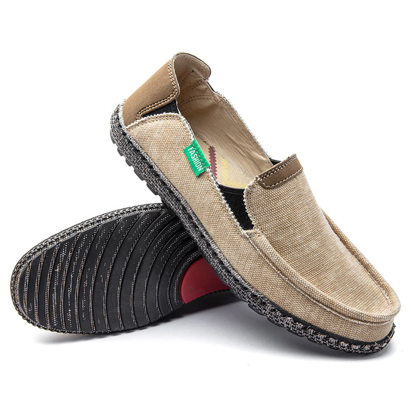 Men's Linen Canvas Slip On Vintage Casual Loafers