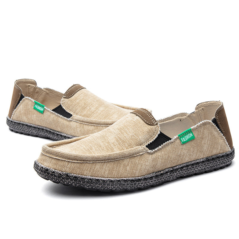 Men's Linen Canvas Slip On Vintage Casual Loafers