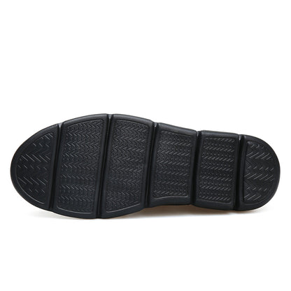 VILOCY Men's Business Casual Slip On Leather Shoes In Black