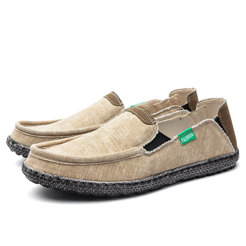 Men's Linen Canvas Slip On Vintage Casual Loafers