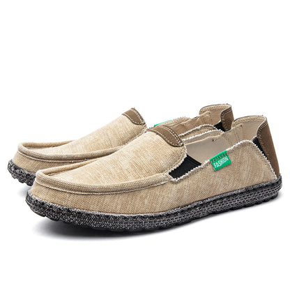 Men's Linen Canvas Slip On Vintage Casual Loafers