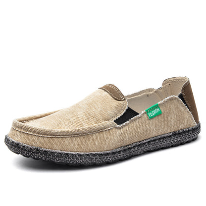 Men's Linen Canvas Slip On Vintage Casual Loafers