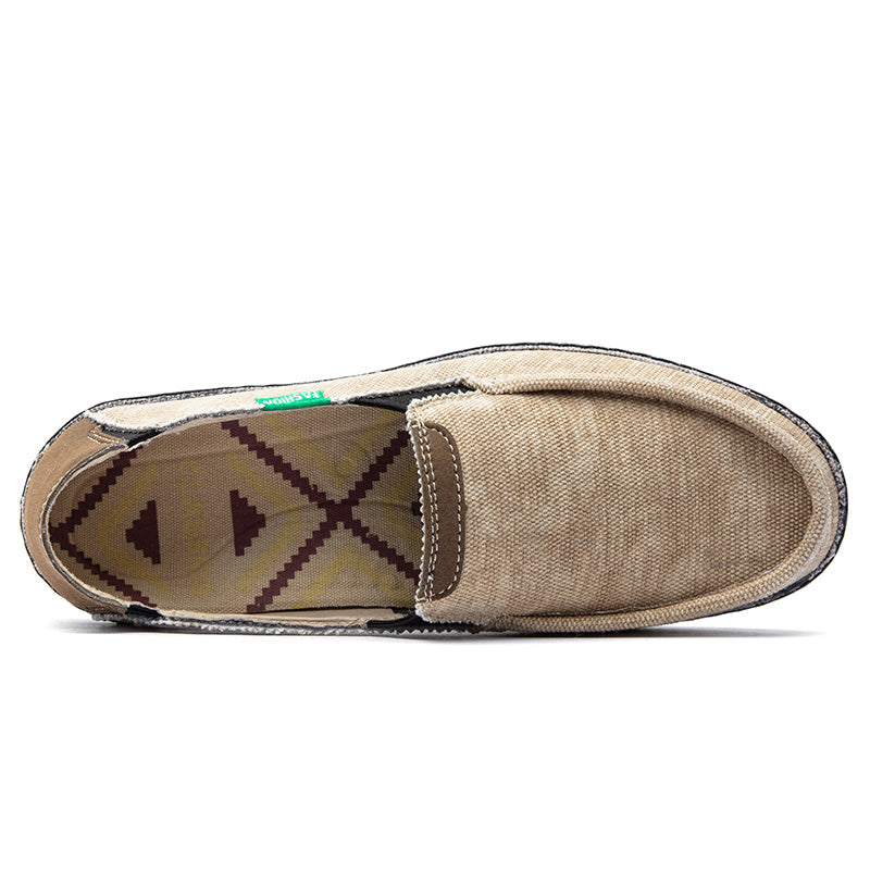 Men's Linen Canvas Slip On Vintage Casual Loafers