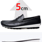 Men's Genuine Leather Shoes Casual Heightening Slip On Loafers Breathable Lightweight Flats Driving Shoes Fashion Slipper
