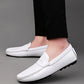 Men's Genuine Leather Shoes Casual Heightening Slip On Loafers Breathable Lightweight Flats Driving Shoes Fashion Slipper