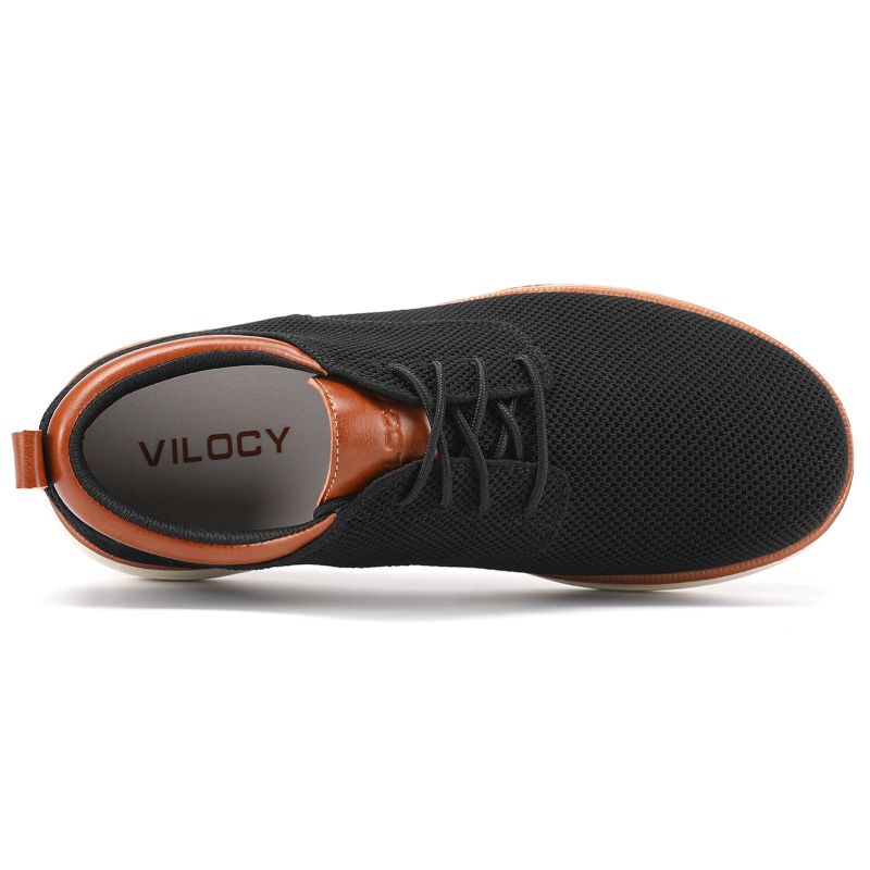 Men's Wide Breathable Knit Lace Up Oxford Casual Shoes
