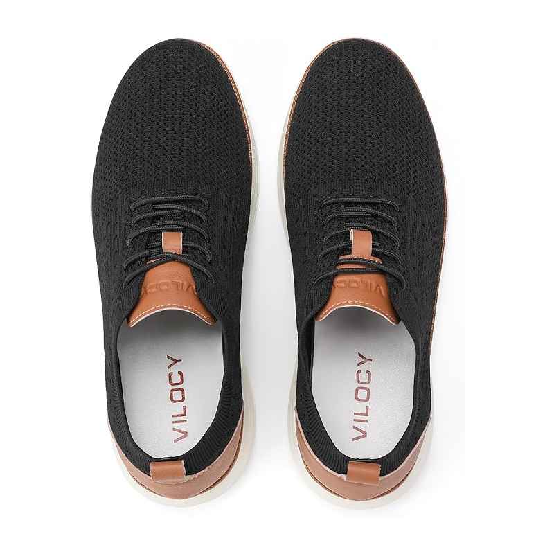 Men's Breathable Knit Lace Up Business Casual Oxford Shoes
