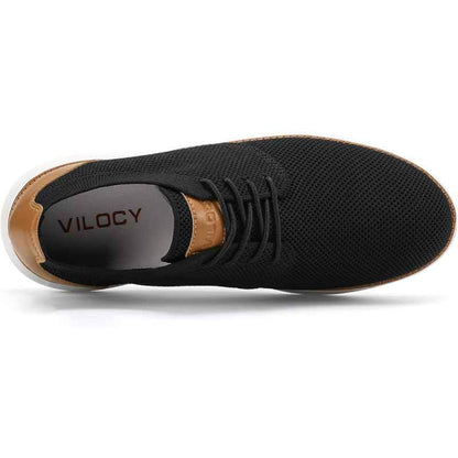 VILOCY Men's Lace Up Dress Sneakers Business Oxfords Casual Walking Shoes In Black