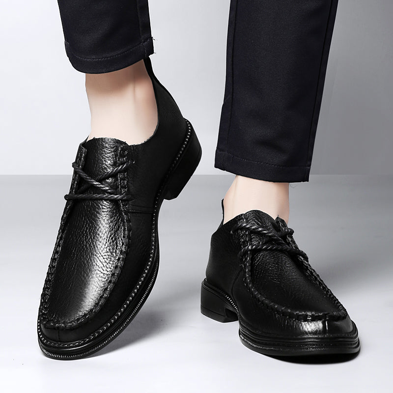 Men Hand Stitched Leather Business Casual Dress Shoes