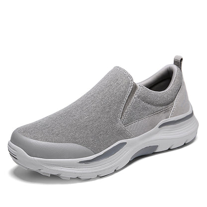 Vilocy Men's Canvas Slip On Platform Walking Shoes In Grey