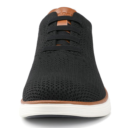 Vilocy Men's Knit Hands Free Slip-On Casual Business Oxford Shoes In Black
