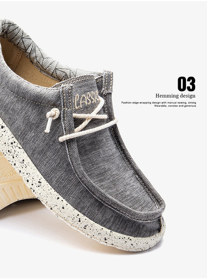 Men's Lace Up Canvas Casual Lightweight Boat Loafers