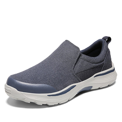 Vilocy Men's Canvas Slip On Platform Walking Shoes In Blue