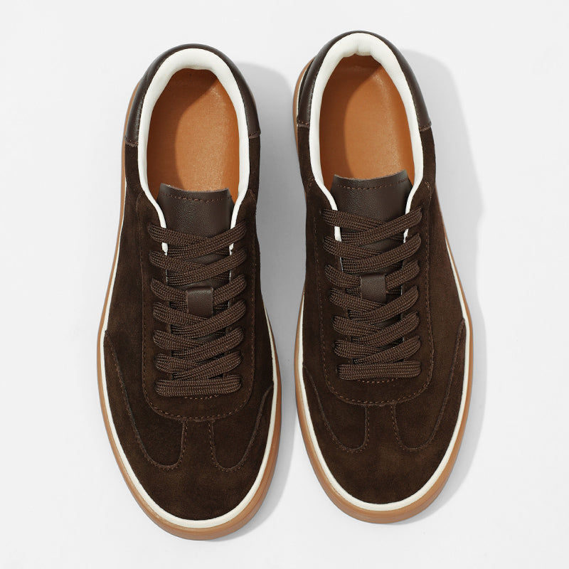 Mens Suede Leather Low‑Top Casual Trainer Sneakers