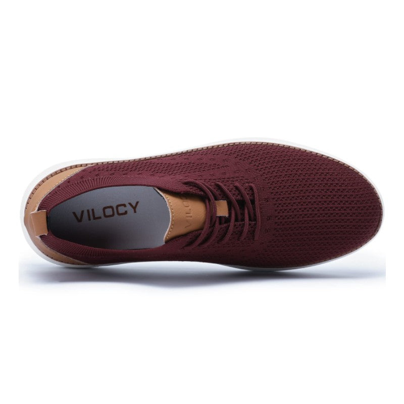 Men's Breathable Knit Lace Up Business Casual Oxford Shoes
